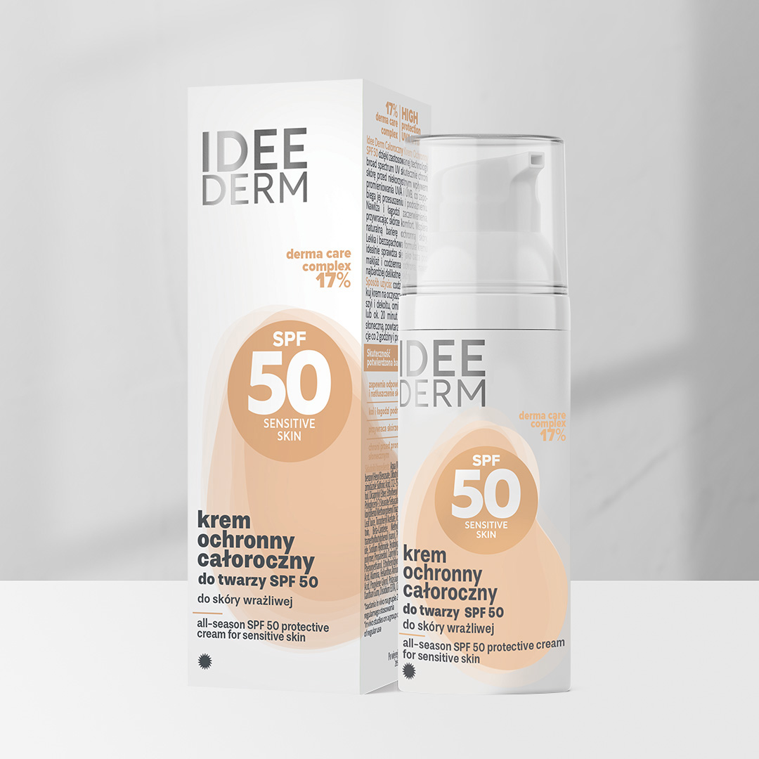 Całoroczny krem ochronny SPF 50 do skóry wrażliwej